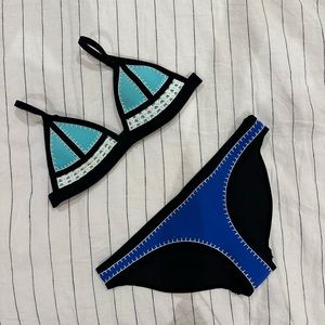 Triangl Black and Blue Bikini